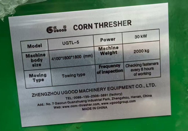 Large Corn Thresher Purchased by the American Client 