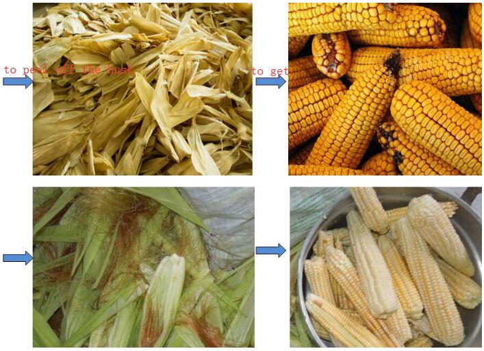 Corn Husk Removing Machine