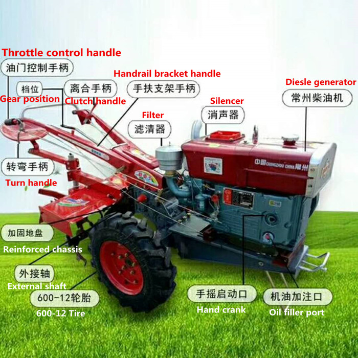 Walking Tractor 8hp, 10hp, 12hp, 14hp, 15hp, 18hp, etc.