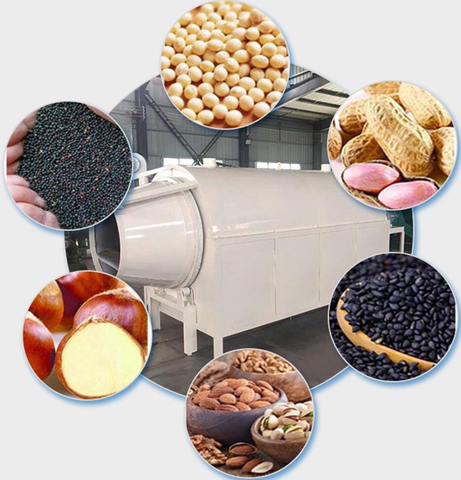 Rotary Drum Grain Dryer Portable Drying Roasting Machine Crops Seeds Chilli